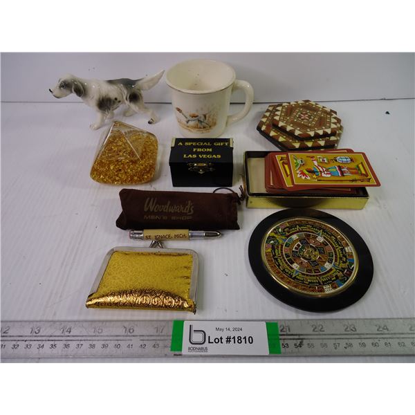 Lot of Misc.-Dog Ornament, Cards Coasters and Souvenirs