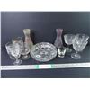 Image 1 : Cystal Glass Ashtray and several pieces of assorted Glassware and (2) Small Vases