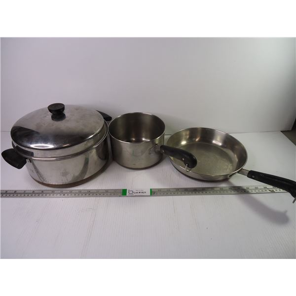 (3) Pieces of Revere Ware-Dutch Oven, Pot and Frying Pan