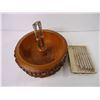Image 4 : (4) Vintage Shoe Stretchers, Jar Lifter, Whisk, Wooden Nut Bowl with Picks and Nut Cracker