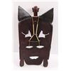 Image 5 : African Maasai Elephant Tribal Mask w/Beads - Carved Wood w/Brass Hanging Assembly