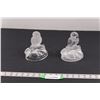 Image 1 : (2) Glass Owls - One Clear, One Frosted