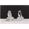 Image 3 : (2) Glass Owls - One Clear, One Frosted