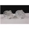 Image 4 : (2) Glass Owls - One Clear, One Frosted