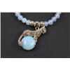 Image 2 : Opaline Beaded Necklace w/Leopard Pendant - 34" Long