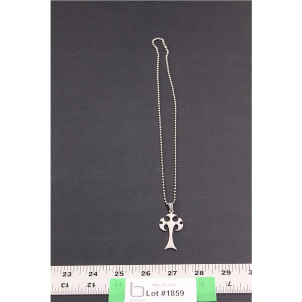 Gothic Cross Pendant w/ 18" Bead Chain