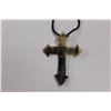 Image 3 : Cross Pendant w/Cord Necklace & Wire Clasp