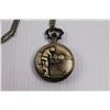 Image 2 : Bronze Tone Quartz Pocket Watch w/ Golf Detail