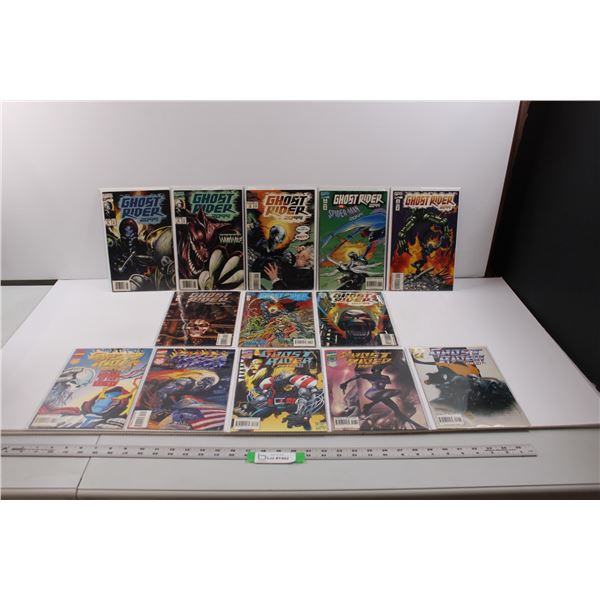 (13) Raw Marvel Comics: (8) 1994-1995 "Ghost Rider: 2099" Issues No.2,4,5,7,9,10,11,12 & (5) 1995-19