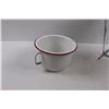Image 2 : Vintage Enamelware Childrens Chamber Pot (Few chips) & Vintage Folding Camp Stool