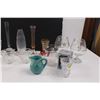 Image 4 : (24 pcs) Crystal & Glassware - Vases, Vinegar Bottle w/Stopper, Cherry/Wine Glasses, Cream/Sugar Pit