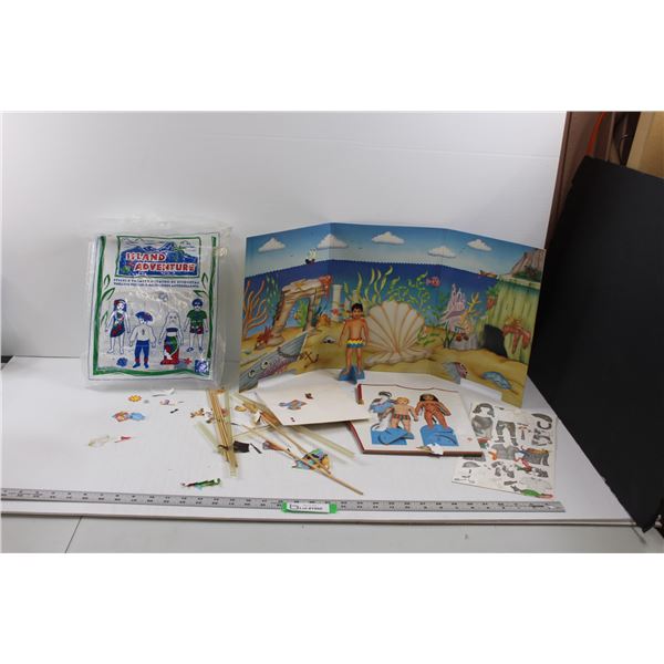 Vintage Island Adventure Sticker Theater Paper Doll Set