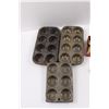 Image 2 : Vintage Baking Items - Muffin Tin Pans, Cookie Cutters, Krag's Cookie Maker & Decorating Kit w/Origi