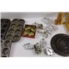 Image 3 : Vintage Baking Items - Muffin Tin Pans, Cookie Cutters, Krag's Cookie Maker & Decorating Kit w/Origi