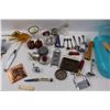 Image 3 : Various Vintage Kitchen & Household Items w/Tote - Salt and Pepper Shakers, Cookie Cutters, Slicers,