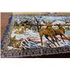 Image 2 : 72"x46" Throw Rug/Wall Tapestry "Deer" - Bottom Edge Frayed