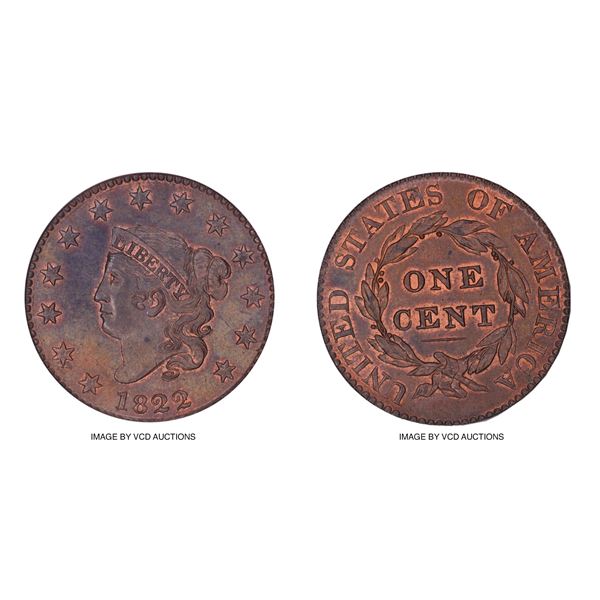 1822 1C PCGS MS65RB CAC
