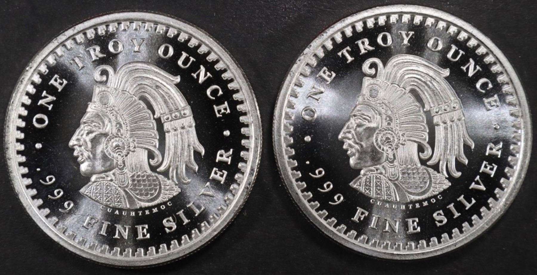 (2) 1 OZ .999 SILVER AZTEC CALENDAR ROUNDS
