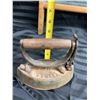 Image 13 : GLASS AND WOOD VINTAGE WASHBOARD AND SAD IRONS