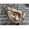Image 15 : GLASS AND WOOD VINTAGE WASHBOARD AND SAD IRONS