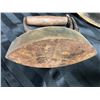 Image 20 : GLASS AND WOOD VINTAGE WASHBOARD AND SAD IRONS
