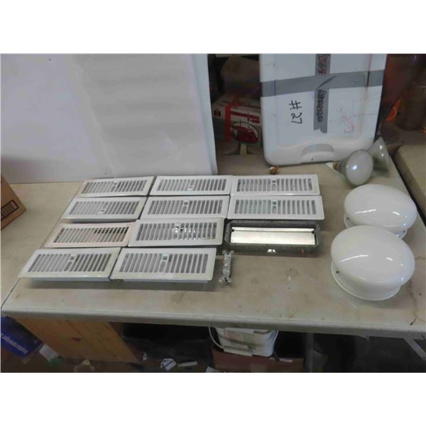 Variable Light Register 10 White Heat Registers , 2 Flood Light Bulbs , 2 Light Fixtures