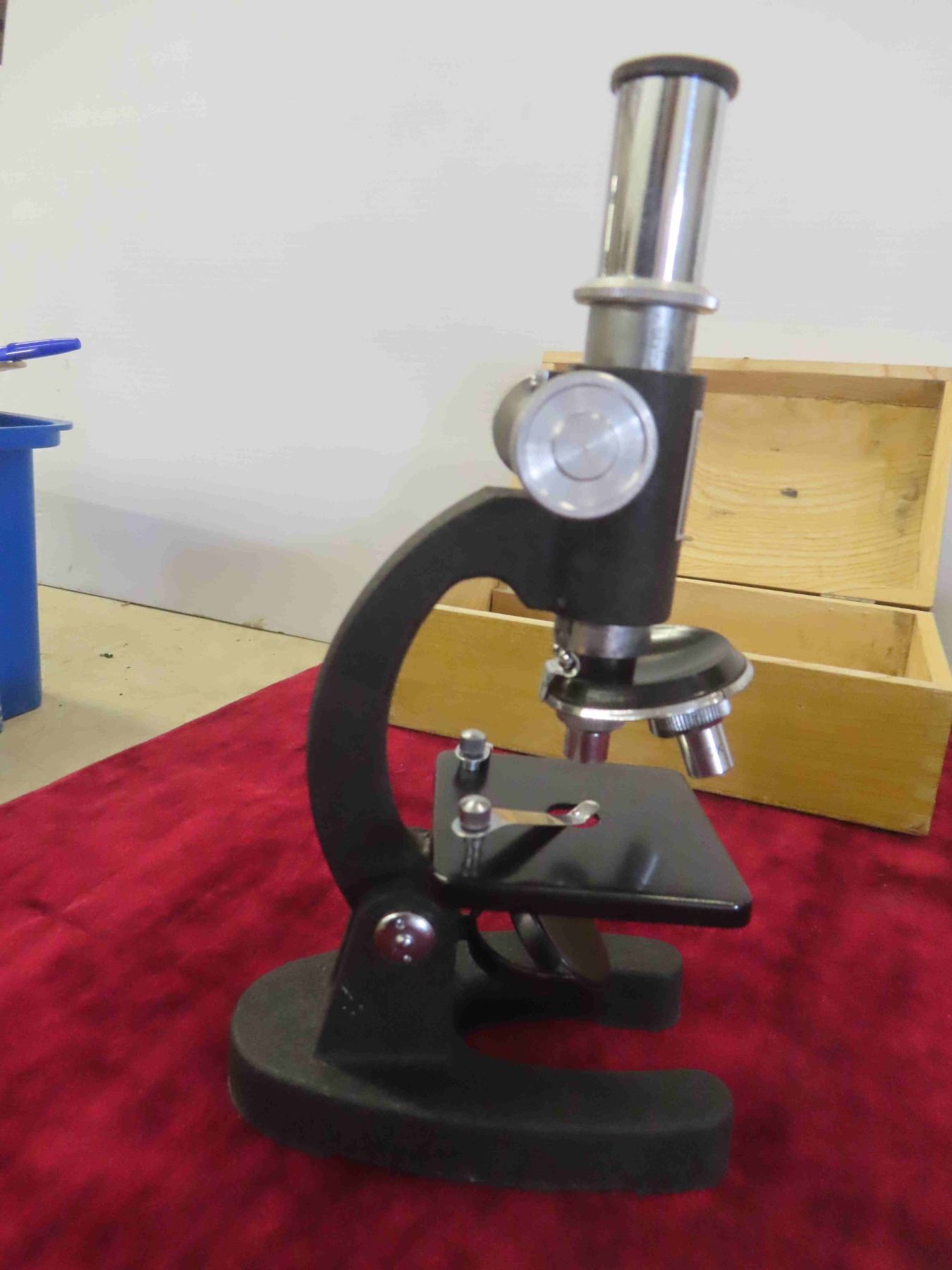 E.E.E. Microscope with Wood Case , Microscope in Original Package