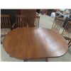 Image 2 : Oak Double Pedestal Table 31'' x 42'' x 64'' , (2) 16'' Leaves & 6 Chairs 