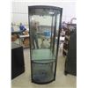 Image 1 : Modern Light Up China Cabinet with Carved Glass and Glass Shelves 72'' x 26'' 