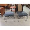Image 1 : 2 Wrought Iron Marble Top End Tables 21'' x 24'' x 24'' 