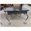 Image 2 : 2 Wrought Iron Marble Top End Tables 21'' x 24'' x 24'' 