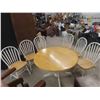 Image 1 : Country Round Pedestal Table 31'' Tall x 41'' Across, 18'' Leaf & 6 Chairs