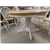 Image 2 : Country Round Pedestal Table 31'' Tall x 41'' Across, 18'' Leaf & 6 Chairs