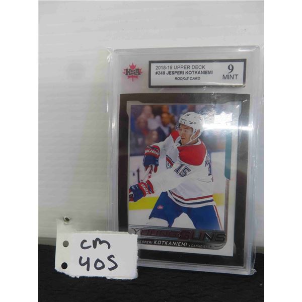 Graded Jesperi Kotkaniemi Montreal Canadiens Rookie Card
