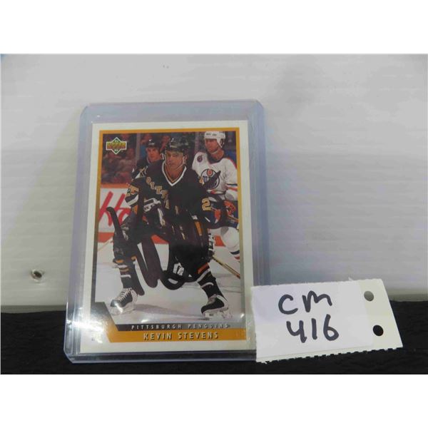Signed Kevin Stevens Pittsburgh Penguins Card
