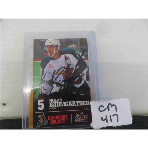 Signed Nolan Baumgartner Manitoba Moose Card