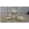 Image 1 :  Minton Stanwood Fine Bone China, England Lot: Tea Pot, Cream and Sugar, Mint 