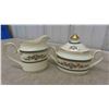 Image 2 :  Minton Stanwood Fine Bone China, England Lot: Tea Pot, Cream and Sugar, Mint 