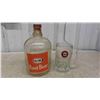 Image 1 : Vintage A&W Root Beer 80 oz ( 1/2 Gallon) Jug with Bulls Eye Cap, Bulls Eye Mug