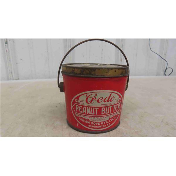 Antique Cedo 1lbs Peanut Butter Tin with Bale Handle