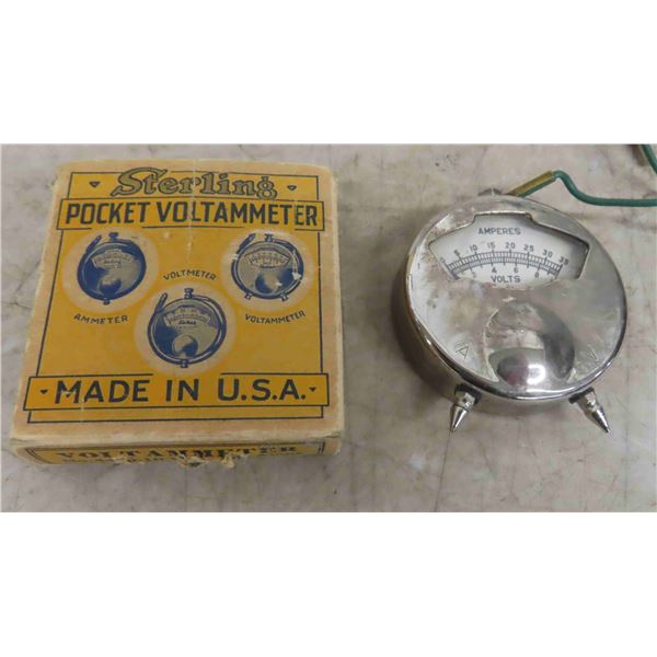 Antique 'Sterling'  Pocket Voltameter Made in USA with Box
