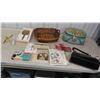 Image 1 : Vintage Brush, Mirror and Comb Set , 3 Piece Baby Set, Sewing Basket (Has Broken 