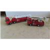 Image 1 : 1960s Vintage Buddy L Snorkel Firetruck 11'' x 4'' x 5'' , Hook and Ladder Fire Truck 18'' x