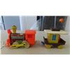 Image 10 : Vintage Fisher Price Toys : Train with Car, Mini Bus, Firetruck, Airplane, Tow Truck