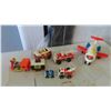 Image 1 : Vintage Fisher Price Toys : Train with Car, Mini Bus, Firetruck, Airplane, Tow Truck