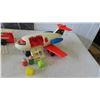 Image 2 : Vintage Fisher Price Toys : Train with Car, Mini Bus, Firetruck, Airplane, Tow Truck