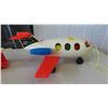 Image 3 : Vintage Fisher Price Toys : Train with Car, Mini Bus, Firetruck, Airplane, Tow Truck