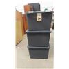 Image 1 : (3) New 43L Totes with Lids 16'' x 13'' x 13'' 