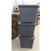 Image 4 : (3) New 43L Totes with Lids 16'' x 13'' x 13'' 