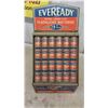 Image 1 : Vintage Eveready Battery Metal Display 11 1/4'' Tapers to 2 1/2'' x 15 1/2'' 